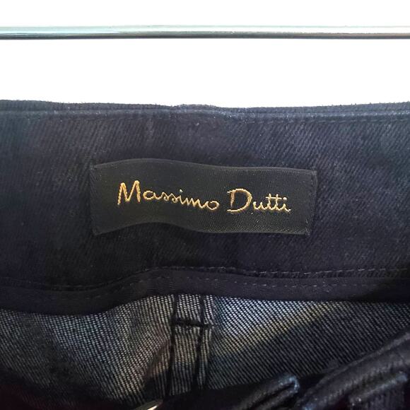 Massimo Dutti Straight Leg Jeans Dark Blue Mid Rise New 2(US) 34(EU) Retro Glam - Picture 2 of 8